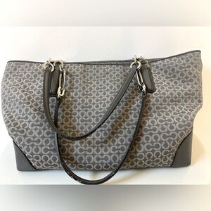 Coach signature monogram grey tote